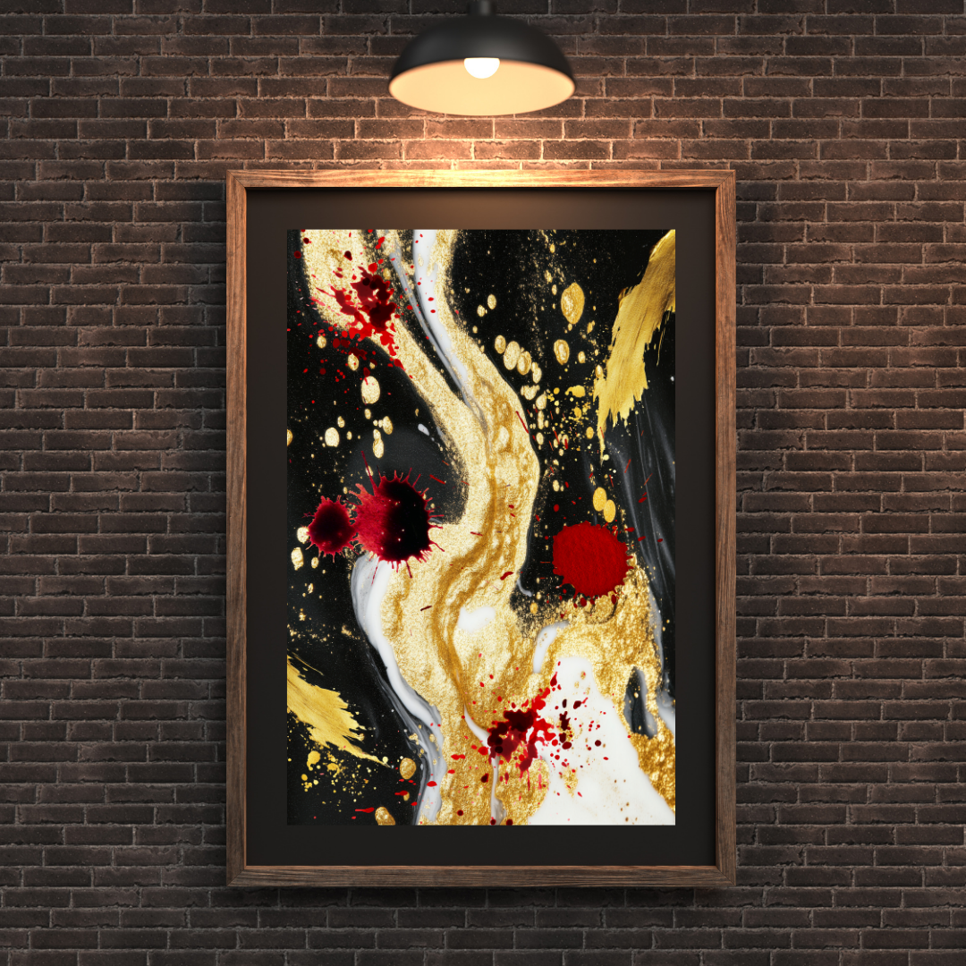 Drip Drop: Elegance in Gold and Red