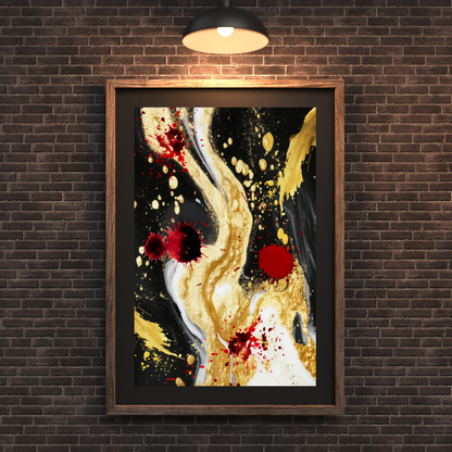 Drip Drop: Elegance in Gold and Red