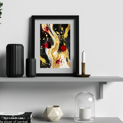 Drip Drop: Elegance in Gold and Red