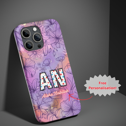Personalised Floral Phone Case – Tough Cases with Custom Initials and Name