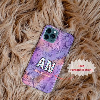 Personalised Floral Phone Case – Tough Cases with Custom Initials and Name