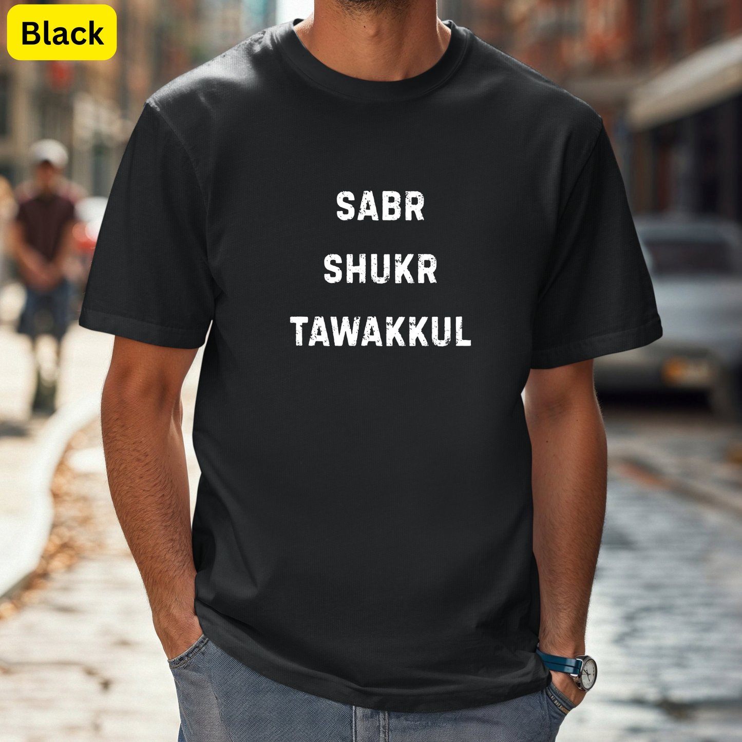 Sabr Shukr Tawakkul Minimalist Islamic Shirt | Muslim Reminder Tee
