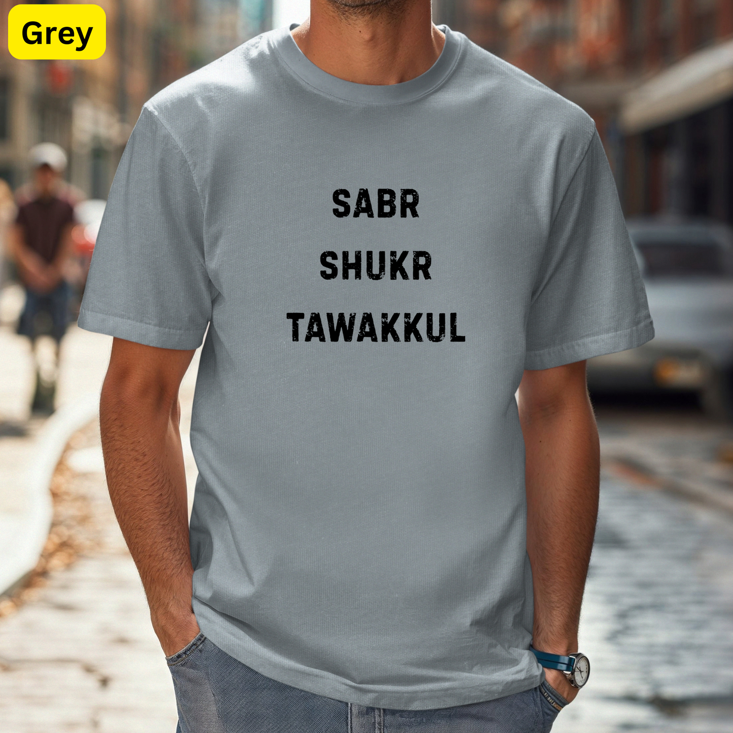 Sabr Shukr Tawakkul Minimalist Islamic Shirt | Muslim Reminder Tee