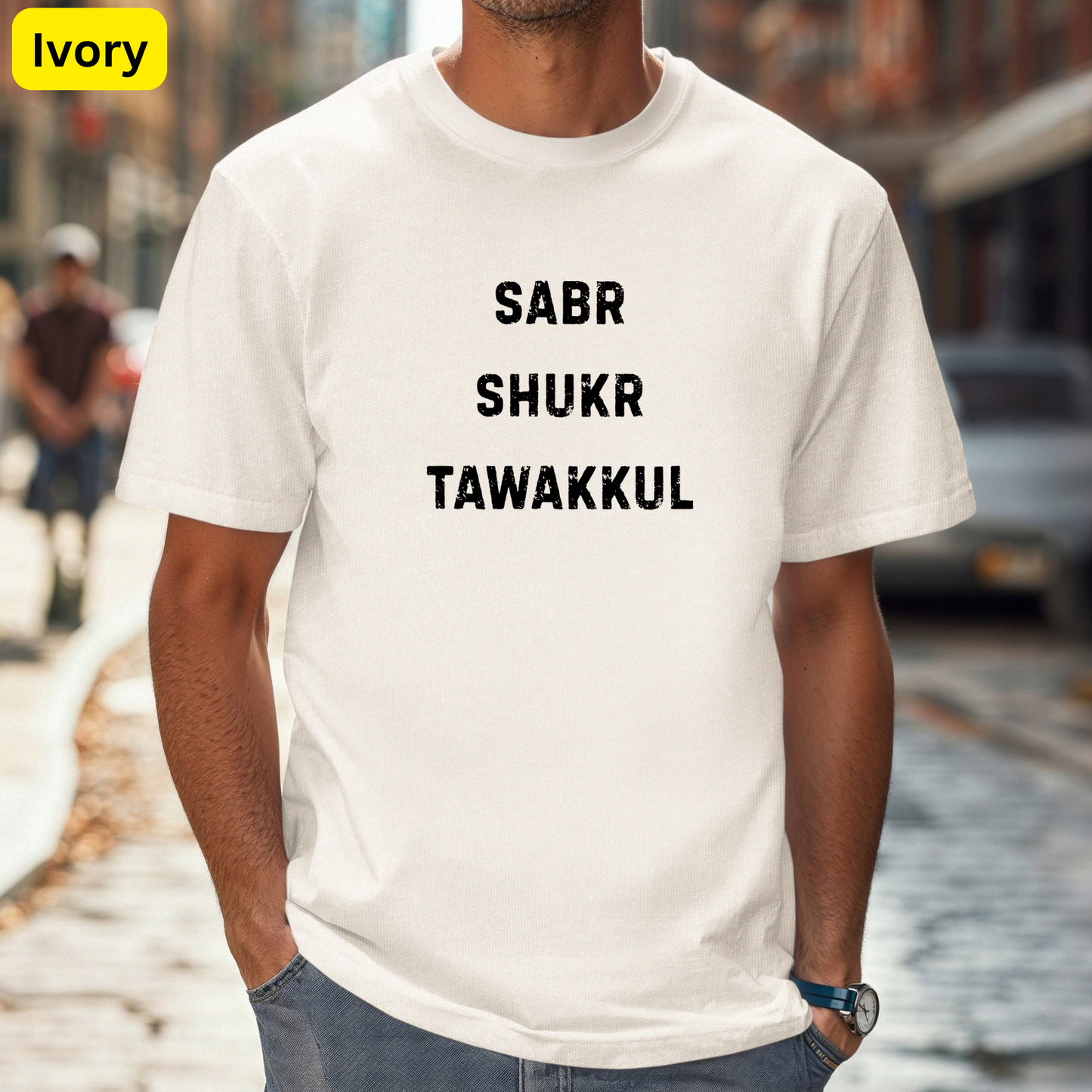 Sabr Shukr Tawakkul Minimalist Islamic Shirt | Muslim Reminder Tee