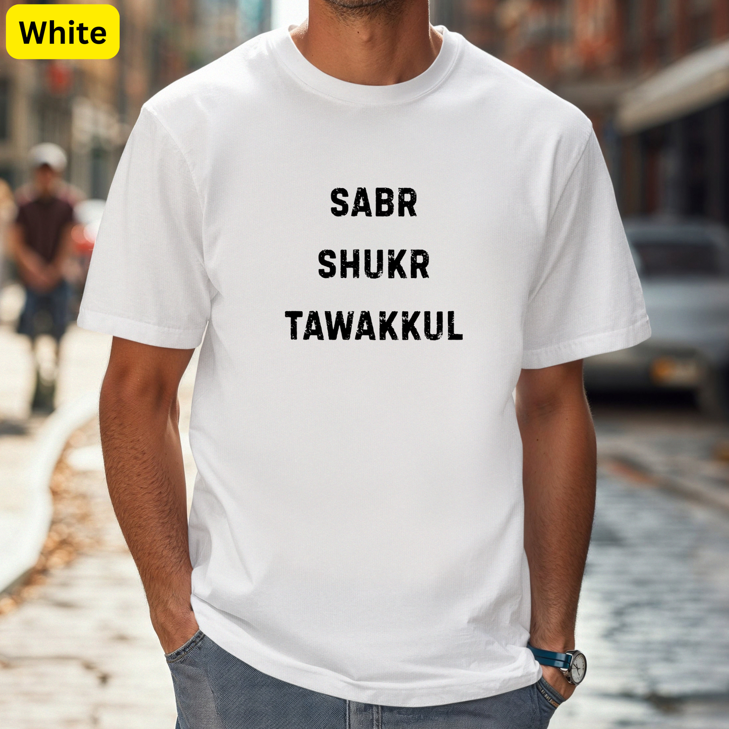 Sabr Shukr Tawakkul Minimalist Islamic Shirt | Muslim Reminder Tee